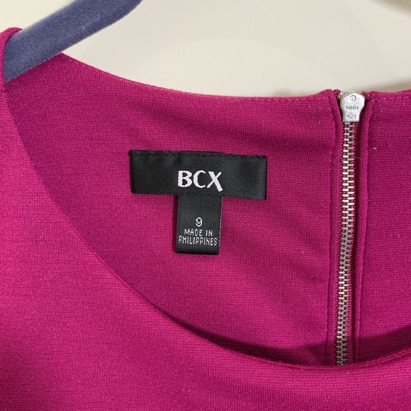 Magenta Pink Fit and Flare Short Sleeve Dress - Picture 2 of 3